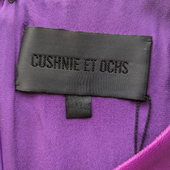 RARE Cushnie et Ochs Criss-cross Leather Bodice Mini Pleated Silk Skirt Orchid - Picture 5 of 10